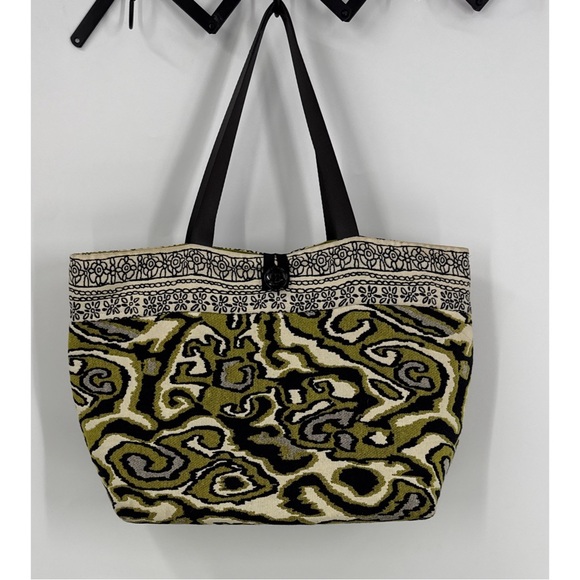 Steve Madden Madison bag, large multi  Black and Green Patterned Tote Bag - Picture 1 of 16